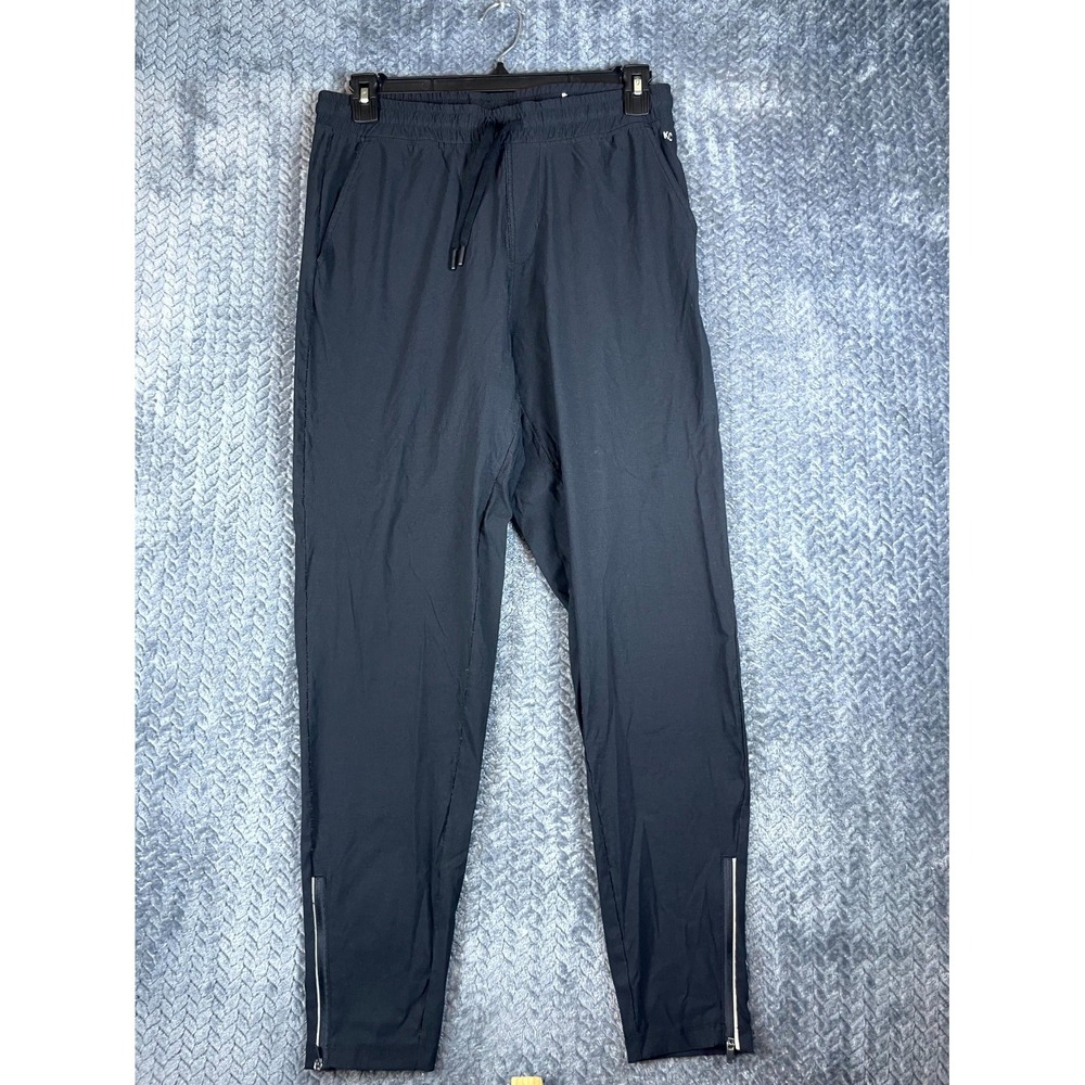 Kenneth Cole Active Track Pants Mens Large Black Athletic Performance Ankle Zip